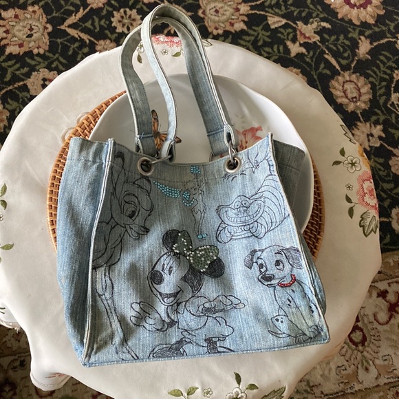 🌻SALE🌻VINTAGE , RARE Disney Denim Tote - Picture 2 of 13